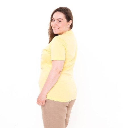 Women's T -shirt with print "STAY GOLDEN", ​​yellow color, size 48-2
