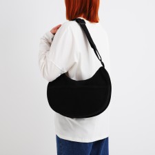 Youth bag with zipper, black color