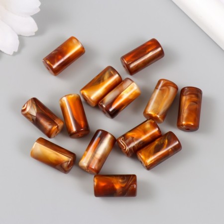 Beads for creativity plastic "Golden Light. Cylinder" set 20 g 1x1x1.9 cm-1
