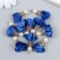 Decor for creativity textiles "Flower with pearls. Ultramarin" set 10 pcs 2.5 cm