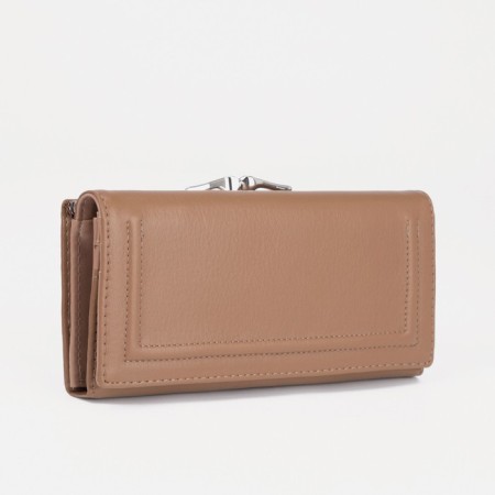 Women's wallet on magnets, beige color