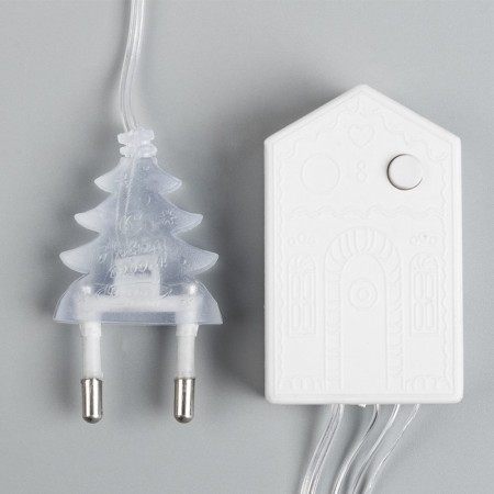 Garland “fringe” 2.4 × 0.9 m with nozzles “bells”, ip20, transparent thread, 138 LED, glow warm white, 8 modes, 220 V-4