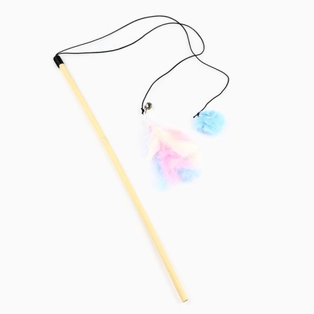 Toy tearing for cats with pen and pompom "Kit", blue-2
