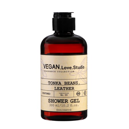 Shower gel Vegan.love.studio aroma from notes of tonk and leather beans, 300 ml