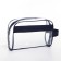 Lightning cosmetic bag, external pocket, with a pen, blue/transparent color