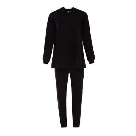 Female set (sweatshirt, pants) minku: Home Comfort Black color, rr 54-5