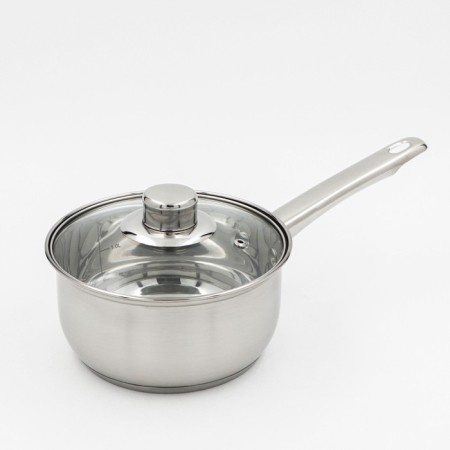 Stainless steel bucket “Grette”, 1.5 l, d = 16 cm, with a lid, a metal handle, induction