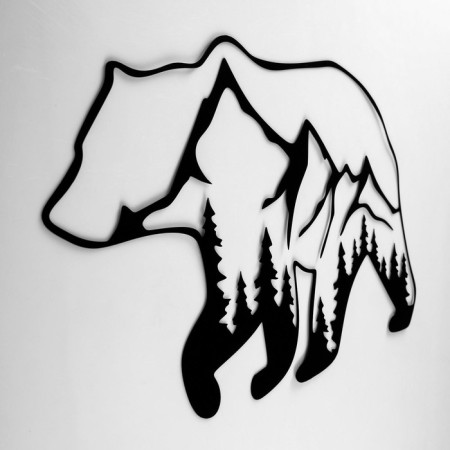 Metal panel "Bear and mountains" 60x35 cm-3