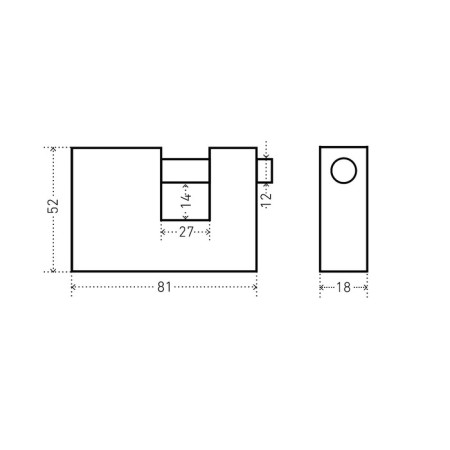 The castle of the hinged "Allur" VS1Ch-780, 81x52 mm, the handle d = 12 mm-1