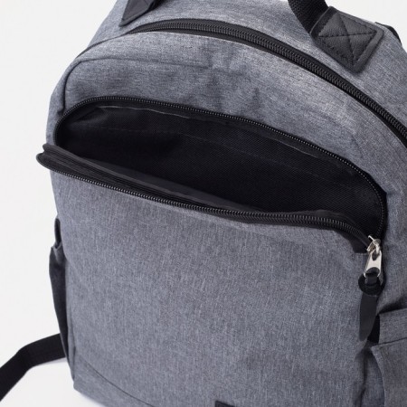Male backpack on lightning, rise, external pocket, gray color-6