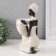 Souvenir Polystone stand "African sits, with a wicker pot" White 14x9x24 cm