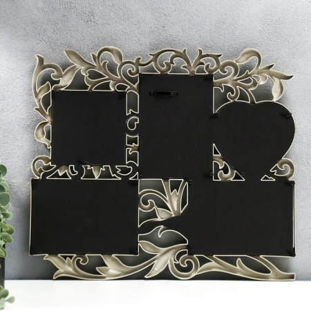 Photo frame plastic in 5 photos 10x15 cm, 10x10 cm "Floristics" Gold 40x36 cm-2