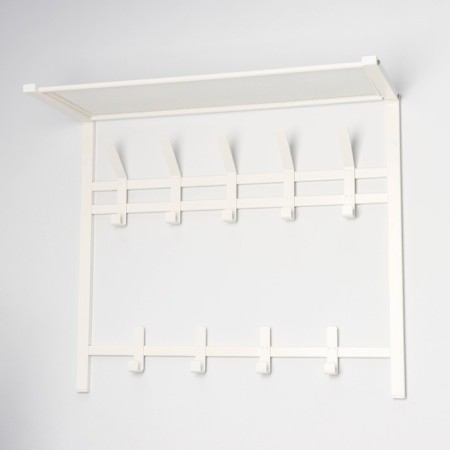 A hanger with a shelf of the 2-tier “Toronto 22”, 67 × 27 × 58.5 cm, white color-3