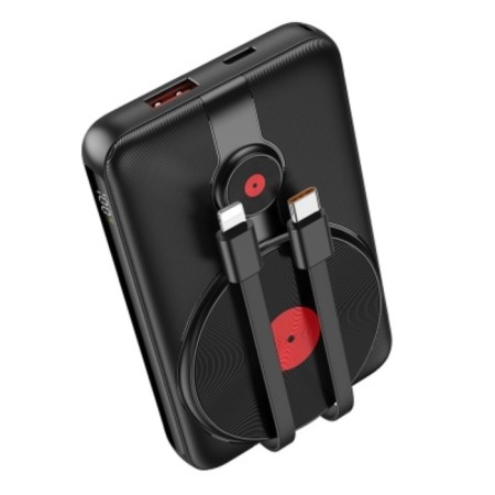 External battery Hoco J92, 10,000 mAh, 3 a, display, Besp. Charging, Type-C, Lightning, Black-2