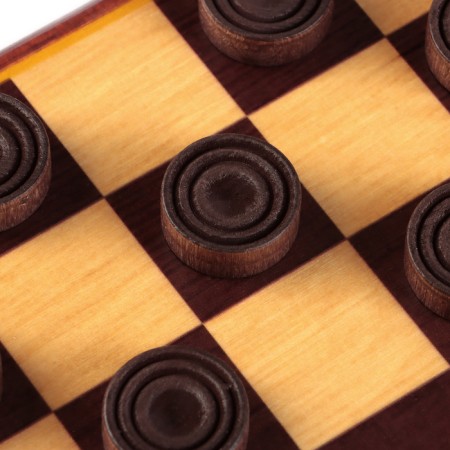 Wooden backgammon is large, with “Marketri-21” checkers, a board game, 60 x 60 cm-3