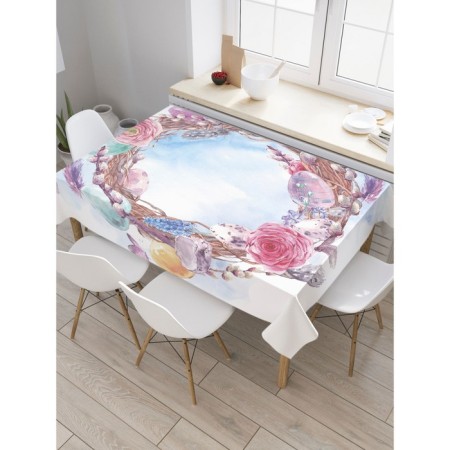 The tablecloth "Easter wreath", rectangular, Saten, size 145x180 cm