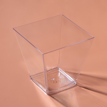 The form of the plastic disposable for the buffet "Square", 200 ml, transparent, 15 pcs/units.