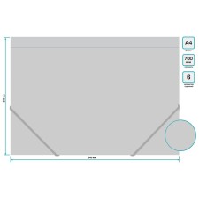 A5, Calligrata Top Deluxe, 6 departments, 500 μm, on a button, white with color separators