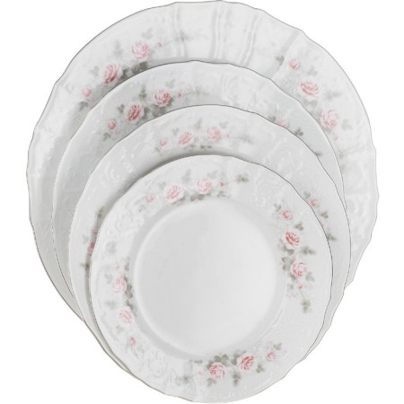 Dining Service 6/25 BERNADOTTE, decor "Pale roses, platinum layout", 25 items-1