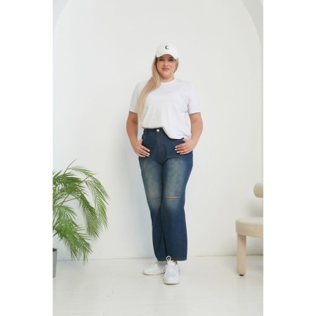 Female jeans, size 64, dark blue color-2