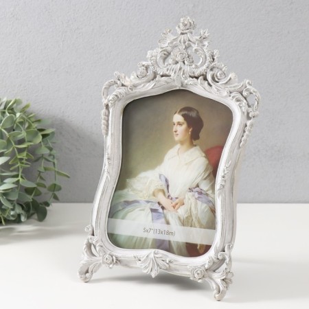 Photo frame Polystone 13x18 cm "Esmeralda" gray 17x27 cm-1