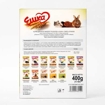 Feed "Eshka" for all types of rodents, 4 cereals, 400 g-1