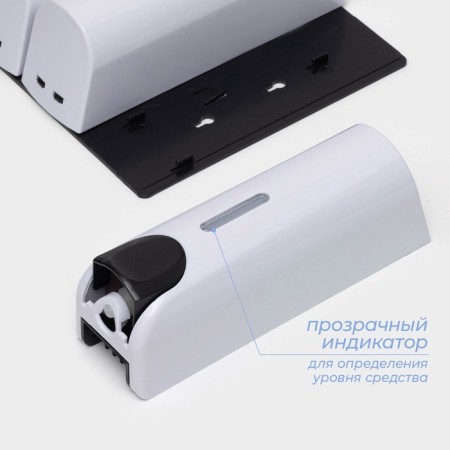The dispenser for soap, shampoo, shower gel, 3 compartments of 350 ml, white color-8