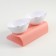 Plastic bowls on a pink stand 27.5 x 14 x 15 cm white