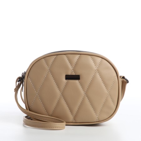 Bag Women's Cross-Bodi with a zipper, beige color
