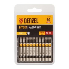 Denzel 11670 bit set, hexagonal profile, Torx 25 x 50 mm, steel S2, 10 pcs.