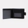 Male purse on a button, for bills, for cards, for coins, black color