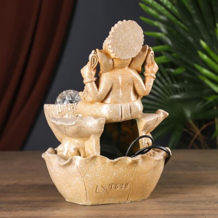 Ganesha fountain Beige marble 30x20 cm-3