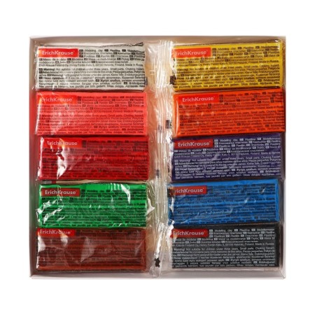 Plasticine 10 colors, 180 g, Erichkrause "Jolly Friends", with a glass, in cardboard packaging-2