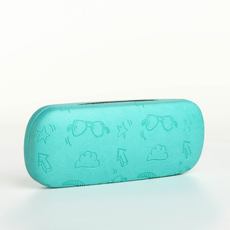 Case for glasses on the chosen clap, length 16 cm, turquoise color