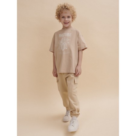 Pants for boys, height 116 cm, sandy color-9
