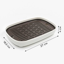 Tray for the tea ceremony, 27 x 18.5 x 4 cm, brown