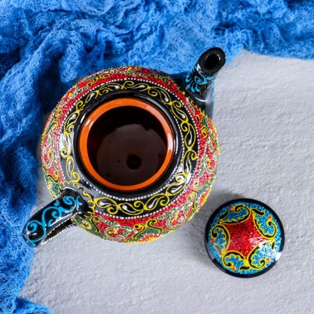 Rishtan ceramics "Samarkand", 1 l, multi -colored mix-3