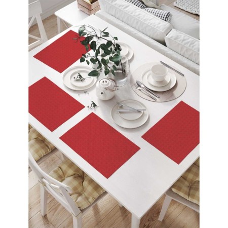 A set of napkins for setting the table "Fasty Hearts", rectangular, size 32x46 cm, 4 pcs