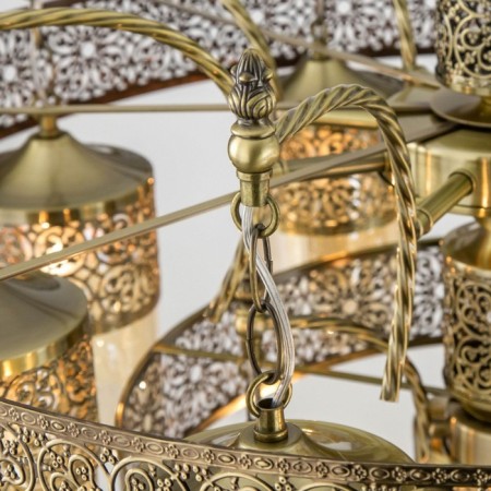 Suspended chandelier Citilux "emir" CL467193, 9x75W, E27, brown color-11