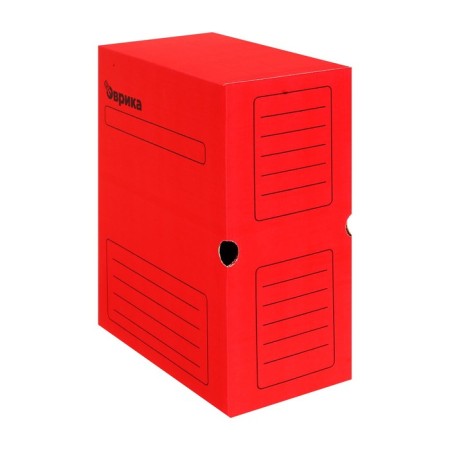 Archive box with A4 Calligrata valve, 150 mm, microgofrotcard, up to 1,400 sheets, red-3