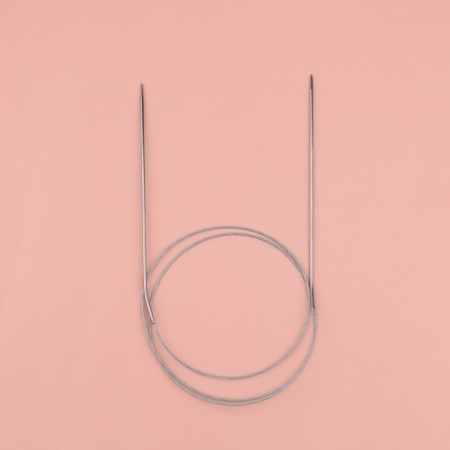 The knitting needles are circular, for knitting, with a metal cable, d = 2 mm, 100 cm