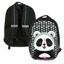 School backpack Bruno VisConti, 42 x 31 x 14 cm, ergonomic back, Panda