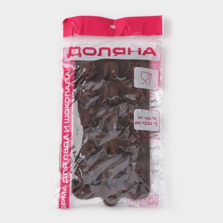 Form for chocolate “Polyana”, silicone, 20.5 × 10.5 × 1.5 cm, 15 cells (2.3 × 2.3 cm), brown color-6