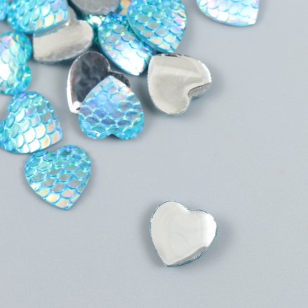 Decor for creativity Plastic "Scales Blue - Heart" 1.2x1.2 cm-1