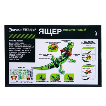 The Robot "Lizard" of Euryk, electronic designer, interactive: sensory, light, batteries, 92 details-12