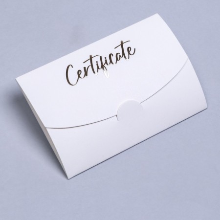 Envenue for certificate with embossing, white, 10.5 x 7