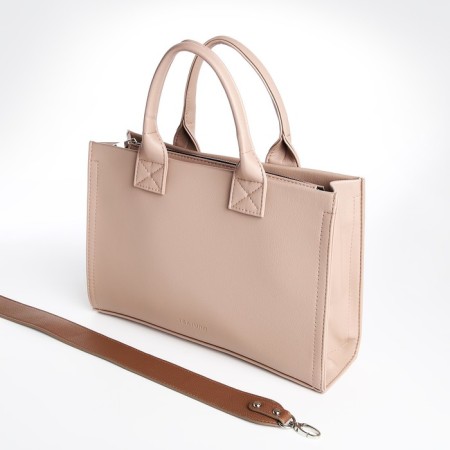 Female bag Textura, tout, medium size, beige color-4