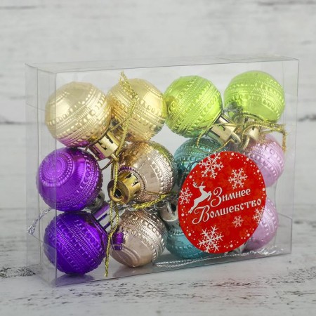 Set of balls plastic D-3 cm, 12 pcs "Bead" mix-1