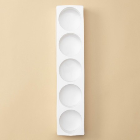 The shape for mousse desserts and baking is the “Circle”, 39 × 8 × 4.7 cm, 5 cells (D = 7.2 cm), white color-2