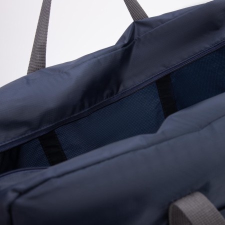 The bag is road, folding, lightning department, suitcase holder, outer pocket, blue color-2
